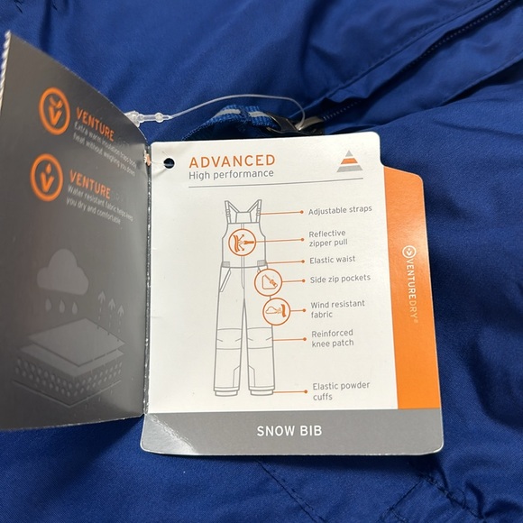 NWT C9 Champion Snow Bib Pants Kids 3T Navy Insulated Front Zip Warm Winter - Picture 4 of 6